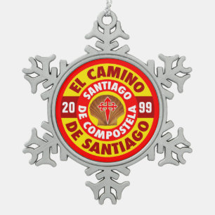 El Camino de Santiago 20XX Snowflake Pewter Christmas Ornament
