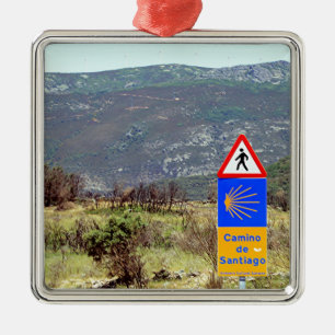 El Camino de Santiago de Compostela sign, Spain Metal Ornament