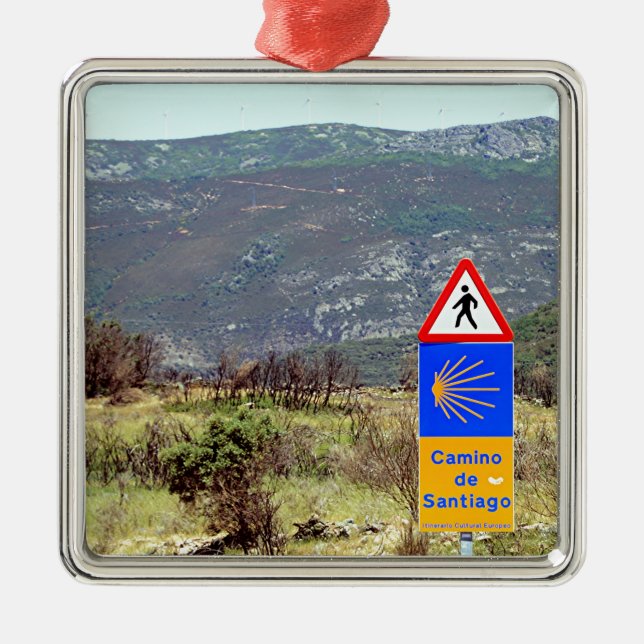 El Camino de Santiago de Compostela sign, Spain Metal Ornament (Front)