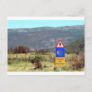 El Camino de Santiago de Compostela sign, Spain Postcard