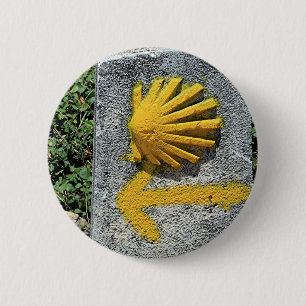 El Camino de Santiago de Compostela, Spain, shell 6 Cm Round Badge