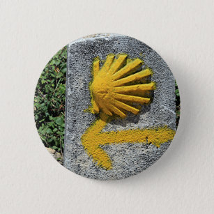 El Camino de Santiago de Compostela, Spain, shell 6 Cm Round Badge