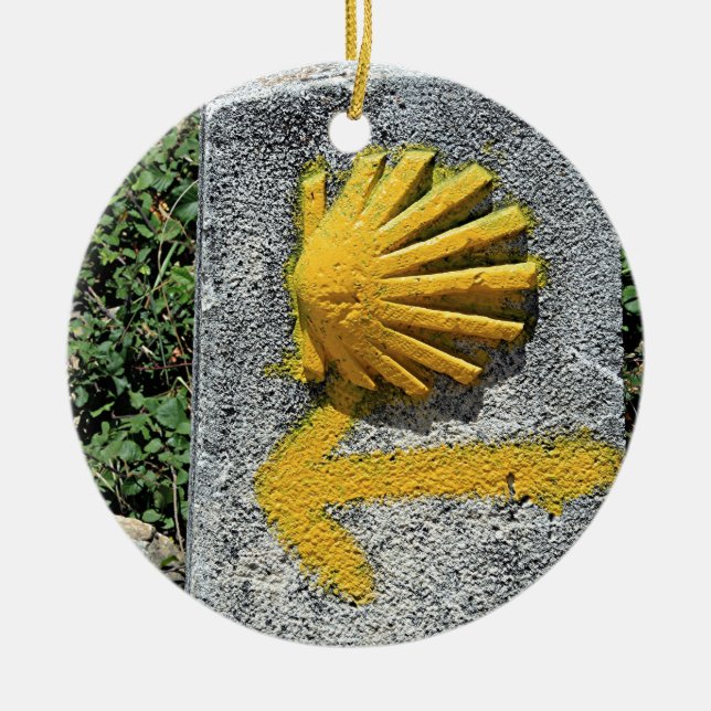 El Camino de Santiago de Compostela, Spain, shell Ceramic Ornament (Front)