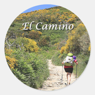El Camino de Santiago de Compostela, Spain, trail Classic Round Sticker