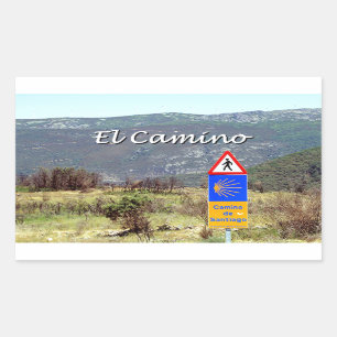 El Camino de Santiago sign (caption) Rectangular Sticker