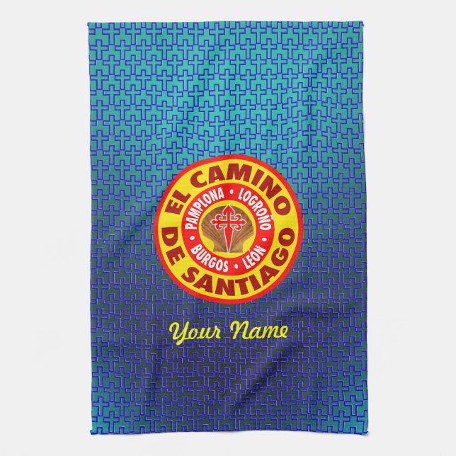 El Camino De Santiago Tea Towel (Vertical)