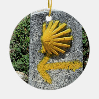 El Camino shell and arrow sign, Spain Ceramic Ornament