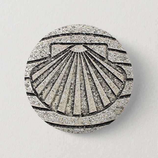 El Camino shell, pavement, Spain 6 Cm Round Badge (Front)