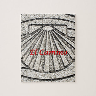 El Camino shell, pavement, Spain (caption) Jigsaw Puzzle