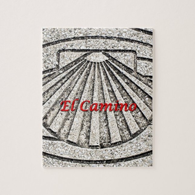El Camino shell, pavement, Spain (caption) Jigsaw Puzzle (Vertical)
