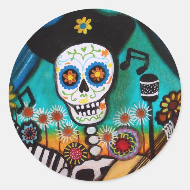 EL CANTADA-GITARA CLASSIC ROUND STICKER (Front)