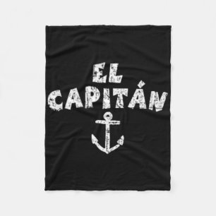 El Capitan Anchor (vintage White Left) Anchor Boat Fleece Blanket