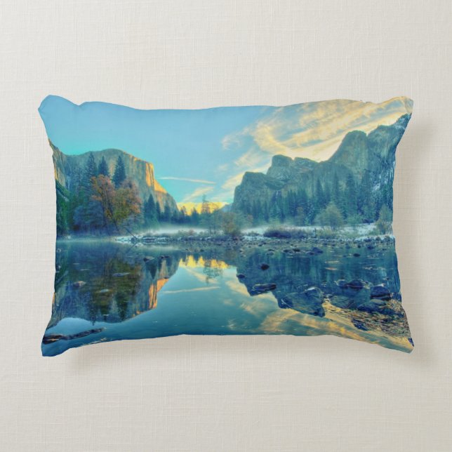 El Capitan and Three Brothers Reflection Decorative Cushion (Front)