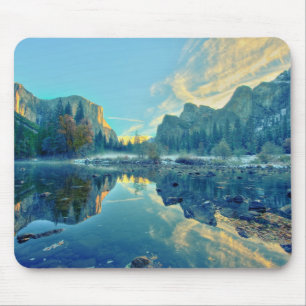 El Capitan and Three Brothers Reflection Mouse Pad