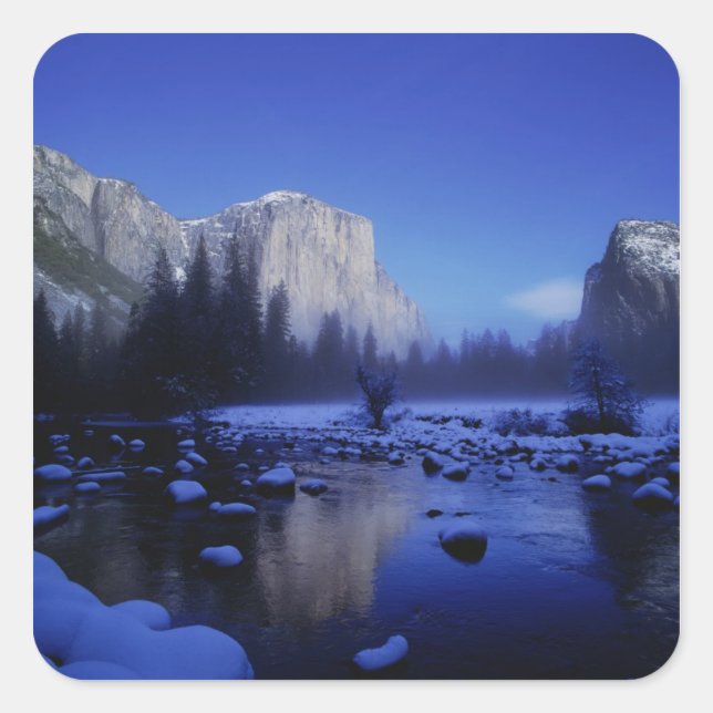 El Capitan Mountain, Yosemite National Park, Square Sticker (Front)
