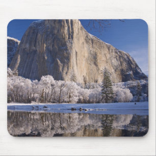 El Capitan reflects into the Merced River in 2 Mouse Pad