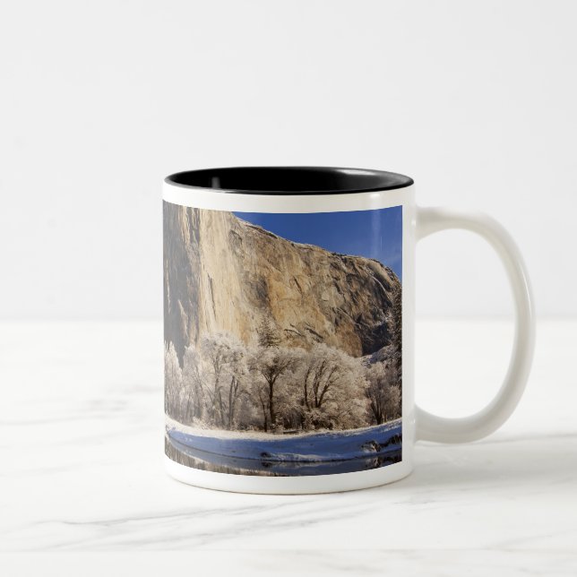 El Capitan reflects into the Merced River in Two-Tone Coffee Mug (Right)
