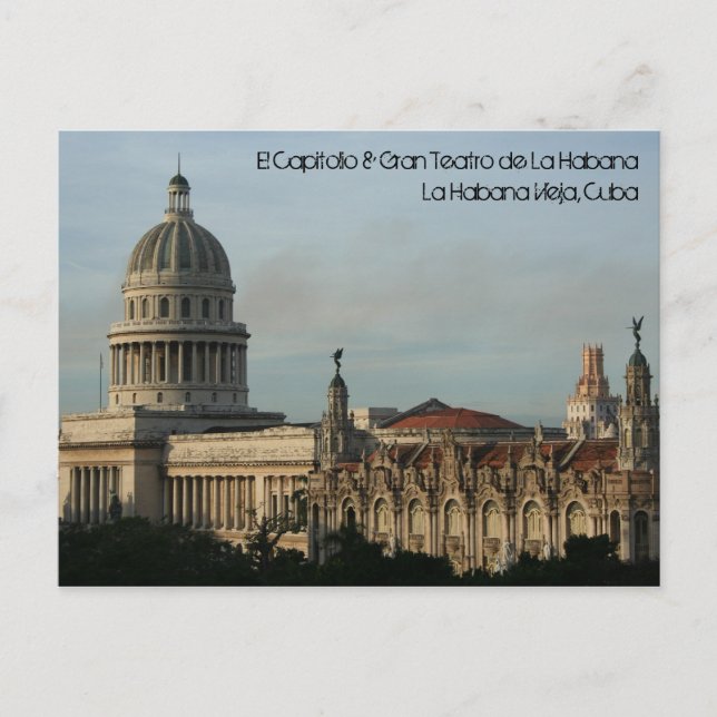 El Capitolio & Gran Teatro, Havana, Cuba Postcard (Front)