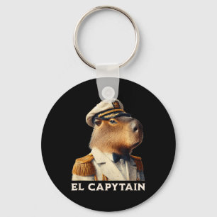 El Capytain Funny Capybara Boat Captain Key Ring