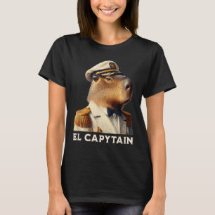 El Capytain Funny Capybara Boat Captain T-Shirt