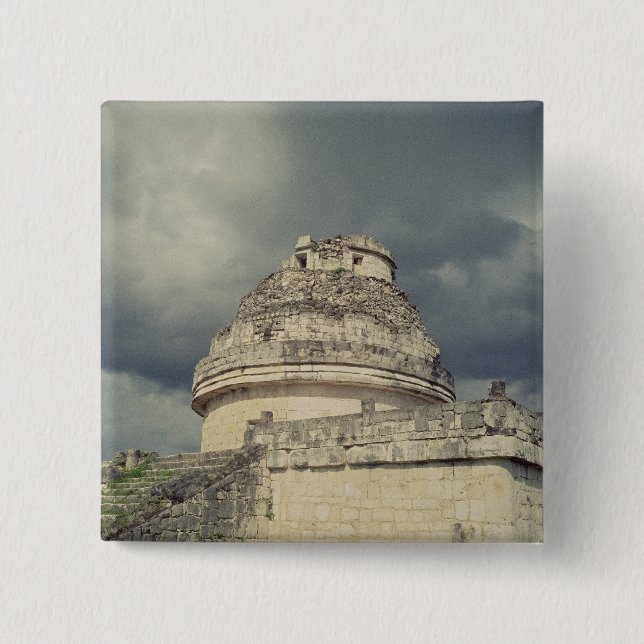 El Caracol  Mayan observatory 15 Cm Square Badge (Front)