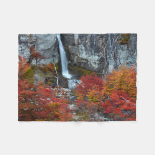 El Chorrillo Waterfall Patagonia, Argentina Fleece Blanket