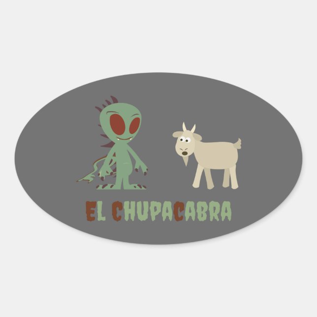 El Chupacabra Oval Sticker (Front)