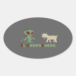 El Chupacabra Oval Sticker