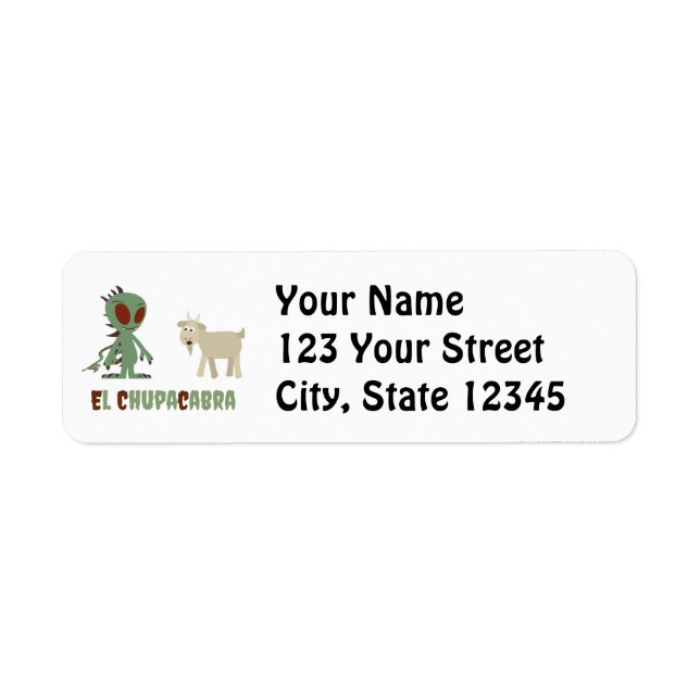 El Chupacabra Return Address Label (Front)