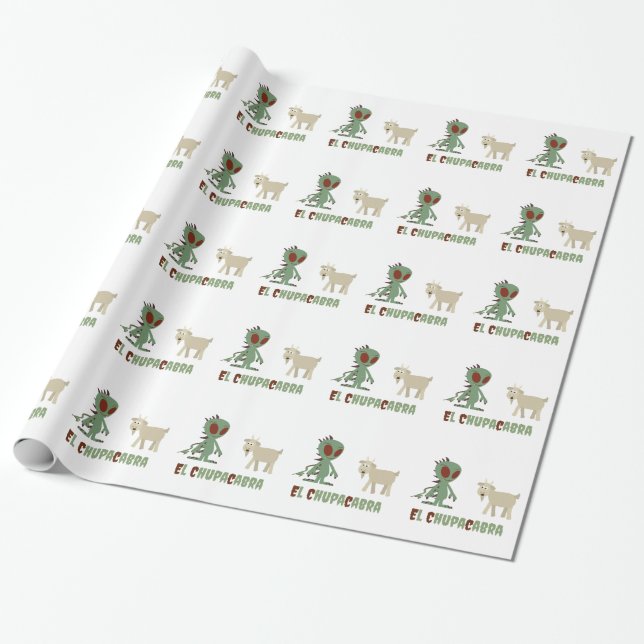 El Chupacabra Wrapping Paper (Unrolled)