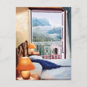 El cojín azul / The blue pillow. Postcard