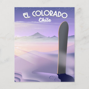 El Colorado Chile Snowboarding travel poster