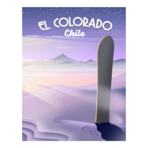 El Colorado Chile Snowboarding travel poster