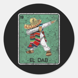 El Dab Card Funny Cinco De Mayo Mexican Party Classic Round Sticker