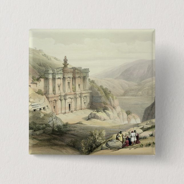 El Deir, Petra 15 Cm Square Badge (Front)