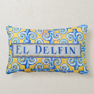 El Delfin The Dolphin Spanish Language Colourful Lumbar Cushion