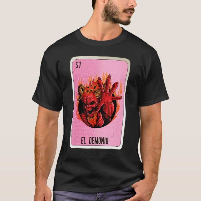 El Demonio Mexican Slang Lottery Bingo Cards T-Shirt (Front)