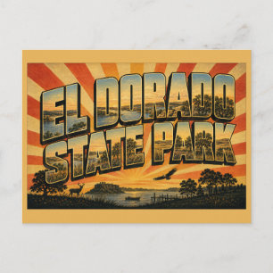 El Dorado State Park Kansas Flint Hills Lake Art Postcard