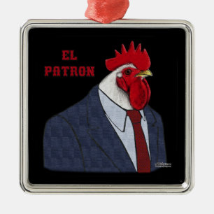 El Gallo Patron Metal Ornament