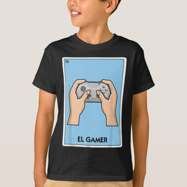 El Gamer Mexican Card Game - Funny Video Game Play T-Shirt (Front)