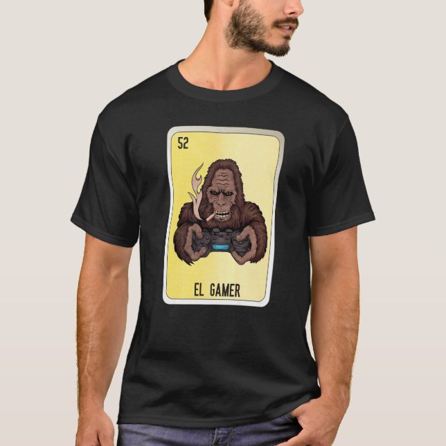 El Gamer Mexican Slang Lottery Bingo Cards   T-Shirt (Front)