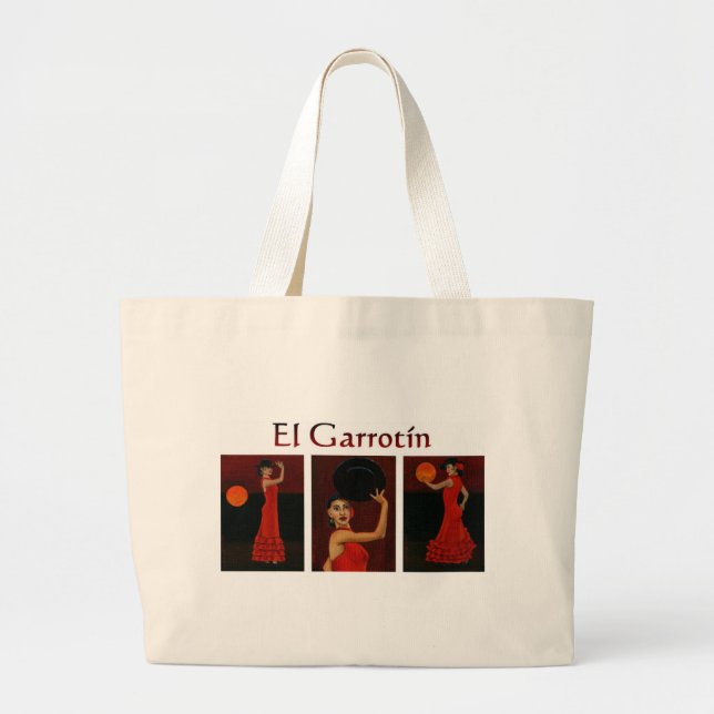 "El Garrotín" (Flamenco) Large Tote Bag (Front)