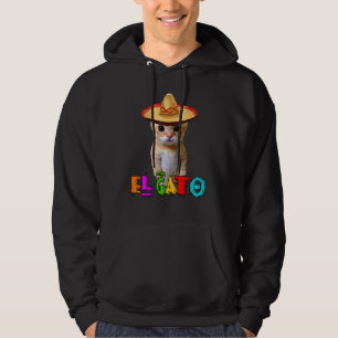 El Gato Meme Mexican Cat Latino Munchkin Kitty Cin Hoodie