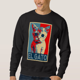 El Gato Meme Sad Crying Cat Kitty Meme retro vinta Sweatshirt