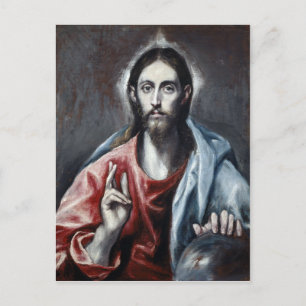 El Greco Christ Blessing The Saviour of the World Postcard