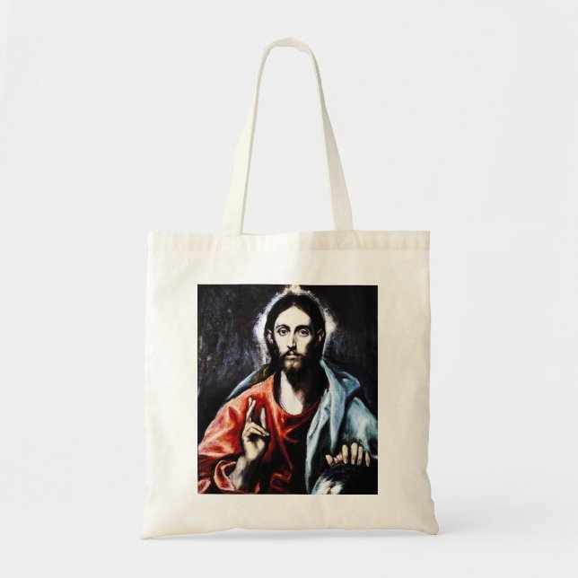 El Greco Christ Blessing Tote Bag (Front)