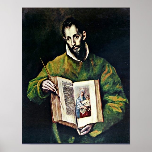 El Greco - St Luke as painter Poster (Front)