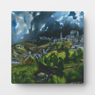 El Greco View of Toledo Plaque