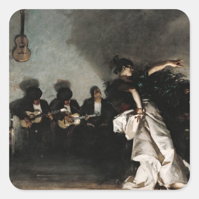 El Jaleo by John Singer Sargent Square Sticker (Front)