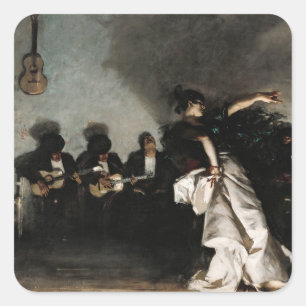 El Jaleo by John Singer Sargent Square Sticker